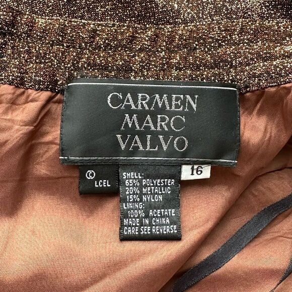 Glittery Brown/Copper Skirt, Size 16, Carmen Marc Valvo - Picture 9 of 9